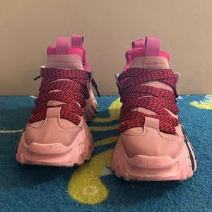 pink chunky sneakers